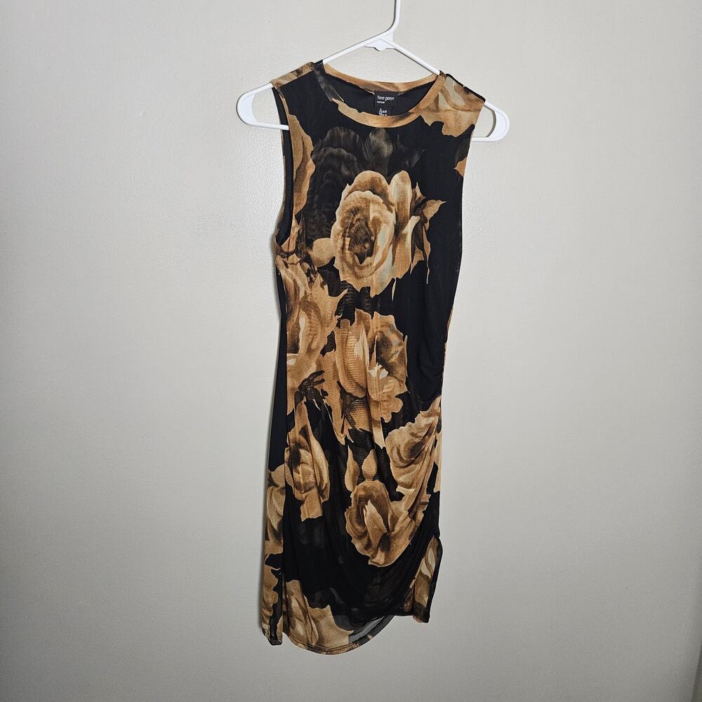 Free Press Sz Medium Shirred Bodycon Dress - Picture 2 of 13